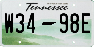 TN license plate W3498E