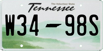 TN license plate W3498S