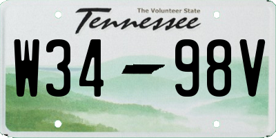 TN license plate W3498V