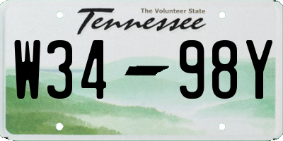 TN license plate W3498Y