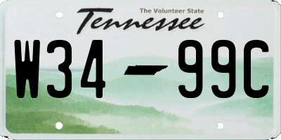 TN license plate W3499C