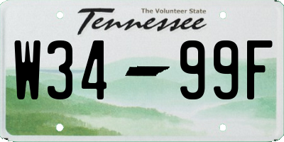 TN license plate W3499F