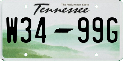 TN license plate W3499G