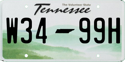 TN license plate W3499H