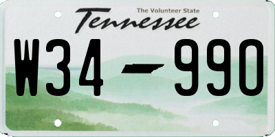 TN license plate W3499O