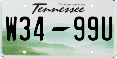 TN license plate W3499U