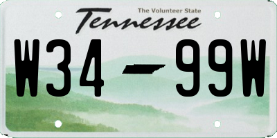 TN license plate W3499W
