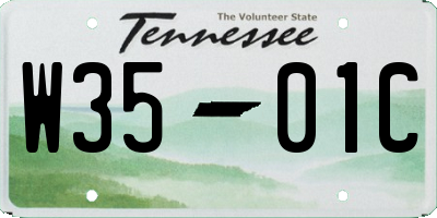 TN license plate W3501C