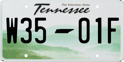 TN license plate W3501F