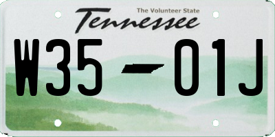 TN license plate W3501J