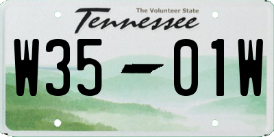 TN license plate W3501W