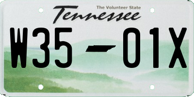 TN license plate W3501X