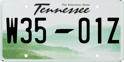 TN license plate W3501Z