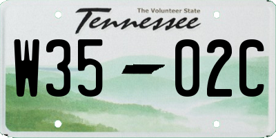 TN license plate W3502C