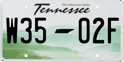 TN license plate W3502F