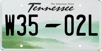 TN license plate W3502L