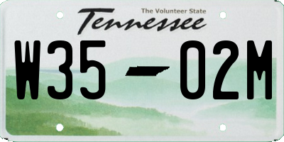 TN license plate W3502M