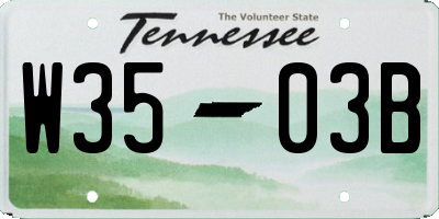 TN license plate W3503B
