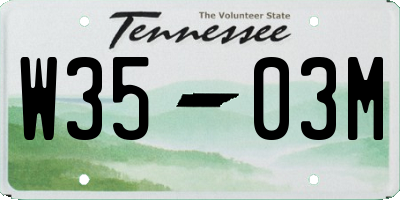 TN license plate W3503M