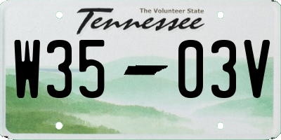 TN license plate W3503V