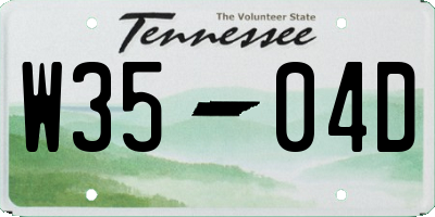 TN license plate W3504D