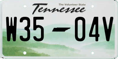 TN license plate W3504V