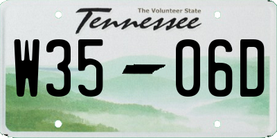 TN license plate W3506D