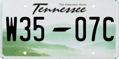 TN license plate W3507C