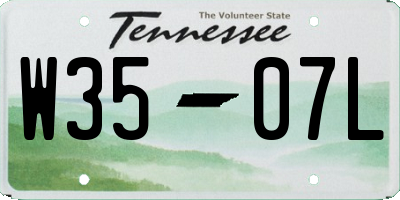 TN license plate W3507L