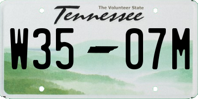 TN license plate W3507M