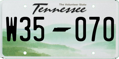 TN license plate W3507O