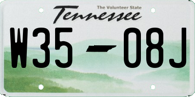 TN license plate W3508J