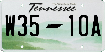 TN license plate W3510A