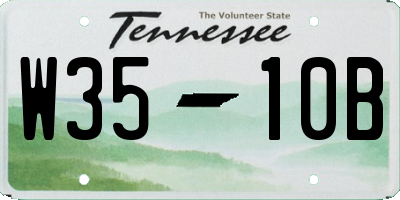 TN license plate W3510B