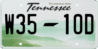 TN license plate W3510D