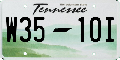 TN license plate W3510I