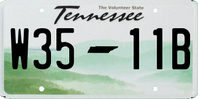 TN license plate W3511B