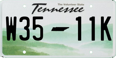 TN license plate W3511K