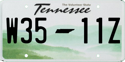 TN license plate W3511Z