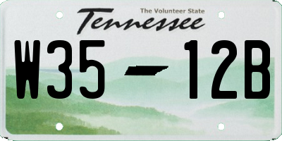 TN license plate W3512B