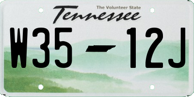 TN license plate W3512J