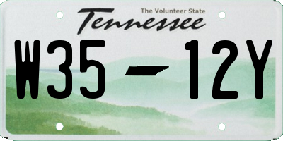 TN license plate W3512Y