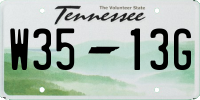 TN license plate W3513G