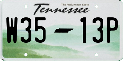 TN license plate W3513P