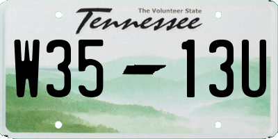 TN license plate W3513U