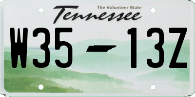 TN license plate W3513Z