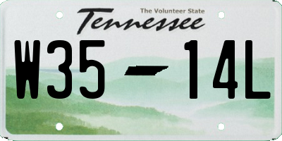 TN license plate W3514L