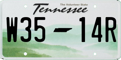 TN license plate W3514R
