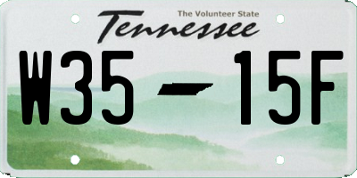 TN license plate W3515F