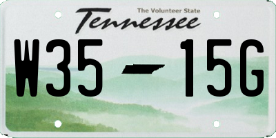 TN license plate W3515G